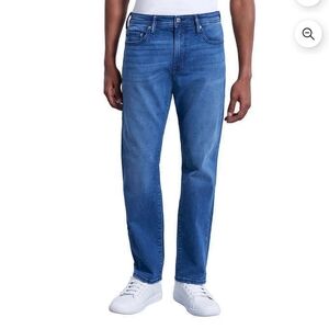 Chaps Mens Jeans 38 x 32 Denim Straight Slim Faded Stretch Elastic At Waist Work